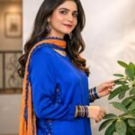 Eid Glam Sharara Suit – 3 PC Festive Wear (Blue) gallery image thumbnail #2