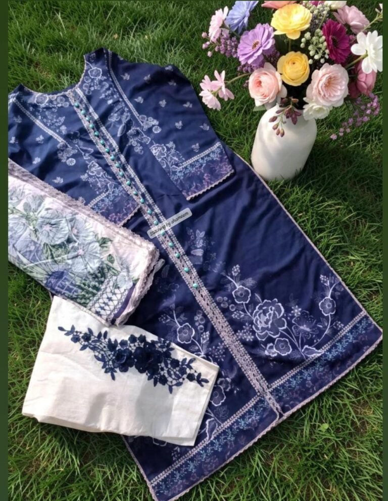 Blue gry lawn suit My latest work